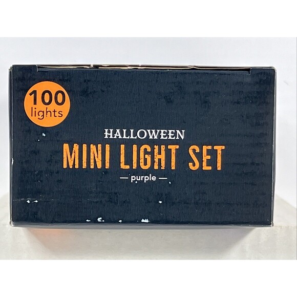 Purple Mini Light Set 100 Lights with Black Cord Indoor Outdoor 20ft UL Cert - Picture 6 of 8